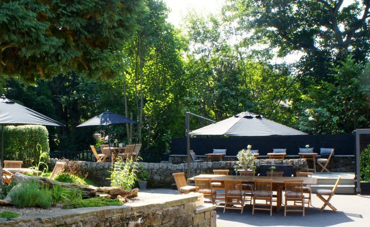 Hathersage Social Club garden and outdoor dining terrace