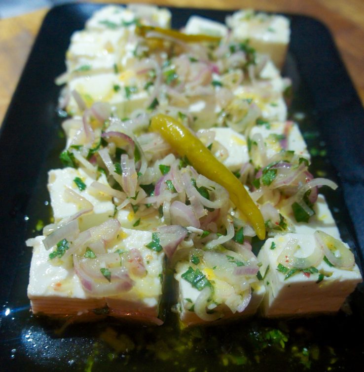 Marinated feta, one of Jo's specialities