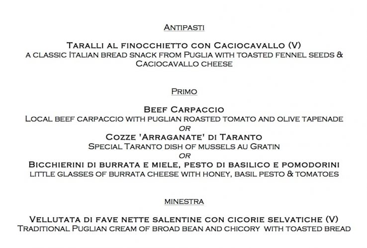 Puglia Ristorante Top Menu JPG